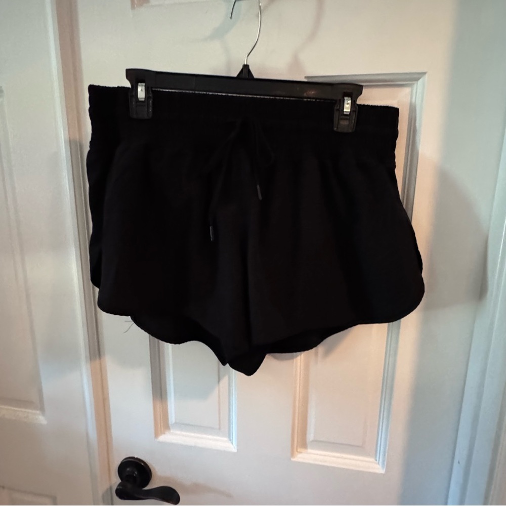 Black Animal Print Athletic Shorts w Built-In‎ Liner XL